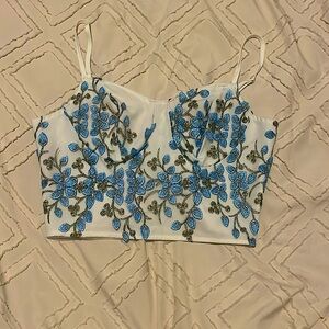 SHEIN Appliques Zipper Detail Cami Top